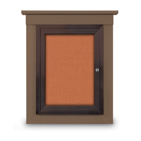 72"x48" 3-Door Enclosed Letterboard, Header, Black Felt/Lt Oak
